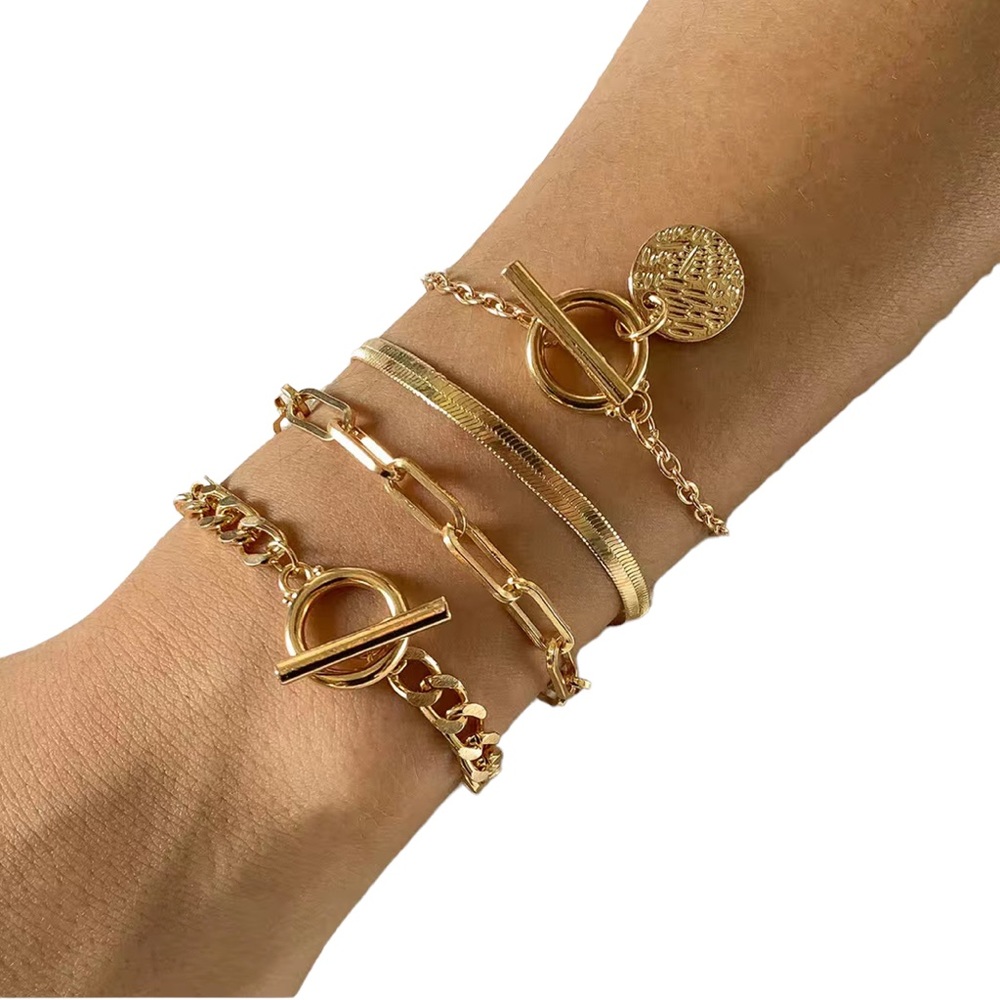4 Piece Gold Fashion Bracelet Set